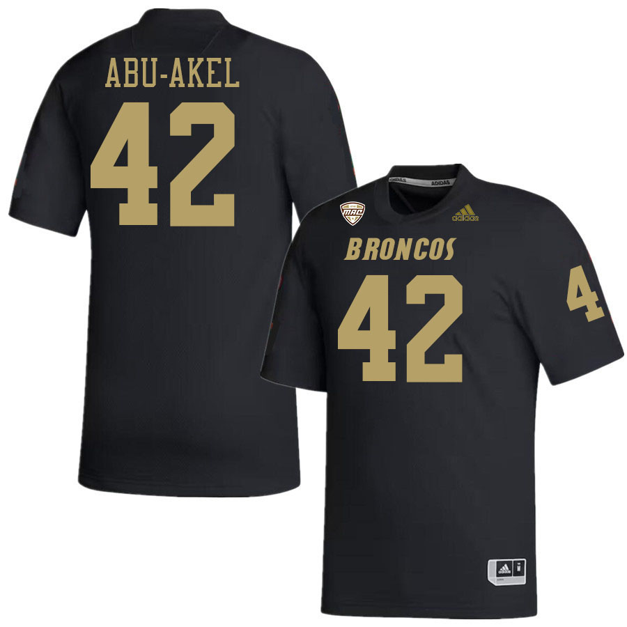 #42 Andrew Abu-Akel Western Michigan Broncos College Football Jerseys Stitched-Black